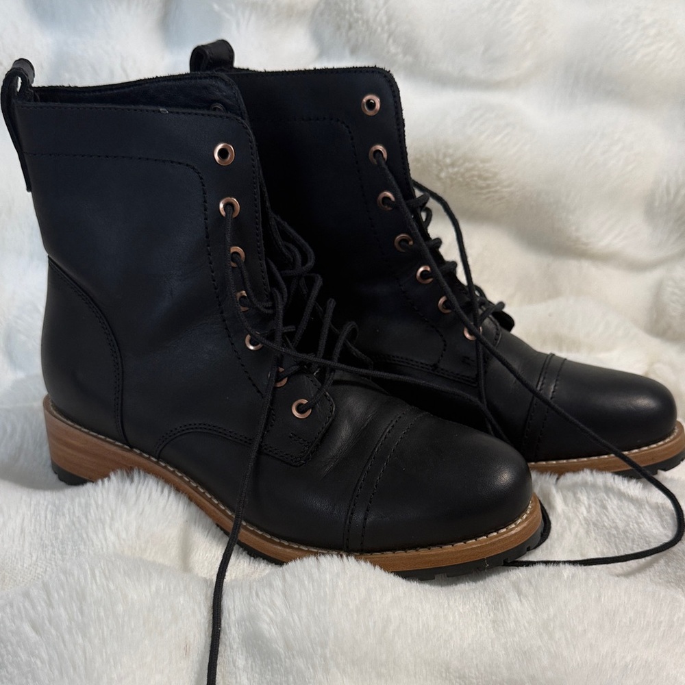 Stylish Black Lace-Up Boots